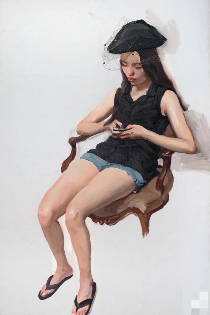 《女人体》画面露出体态丰腴、女子细嫩的肌肤充满了光感与透明感