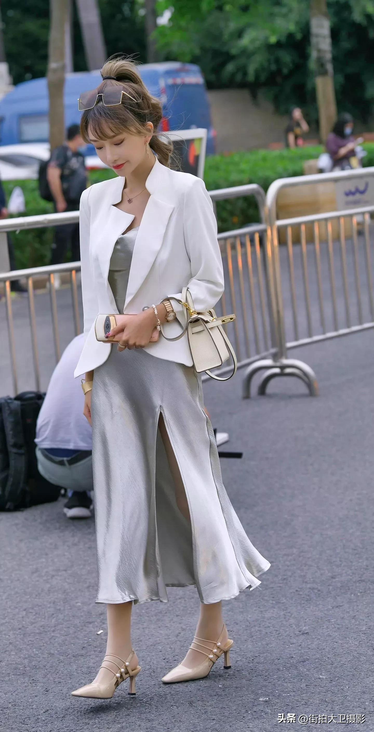 秋冬oversize西装外套内搭连衣裙,新款西装外套小香风时尚连衣裙