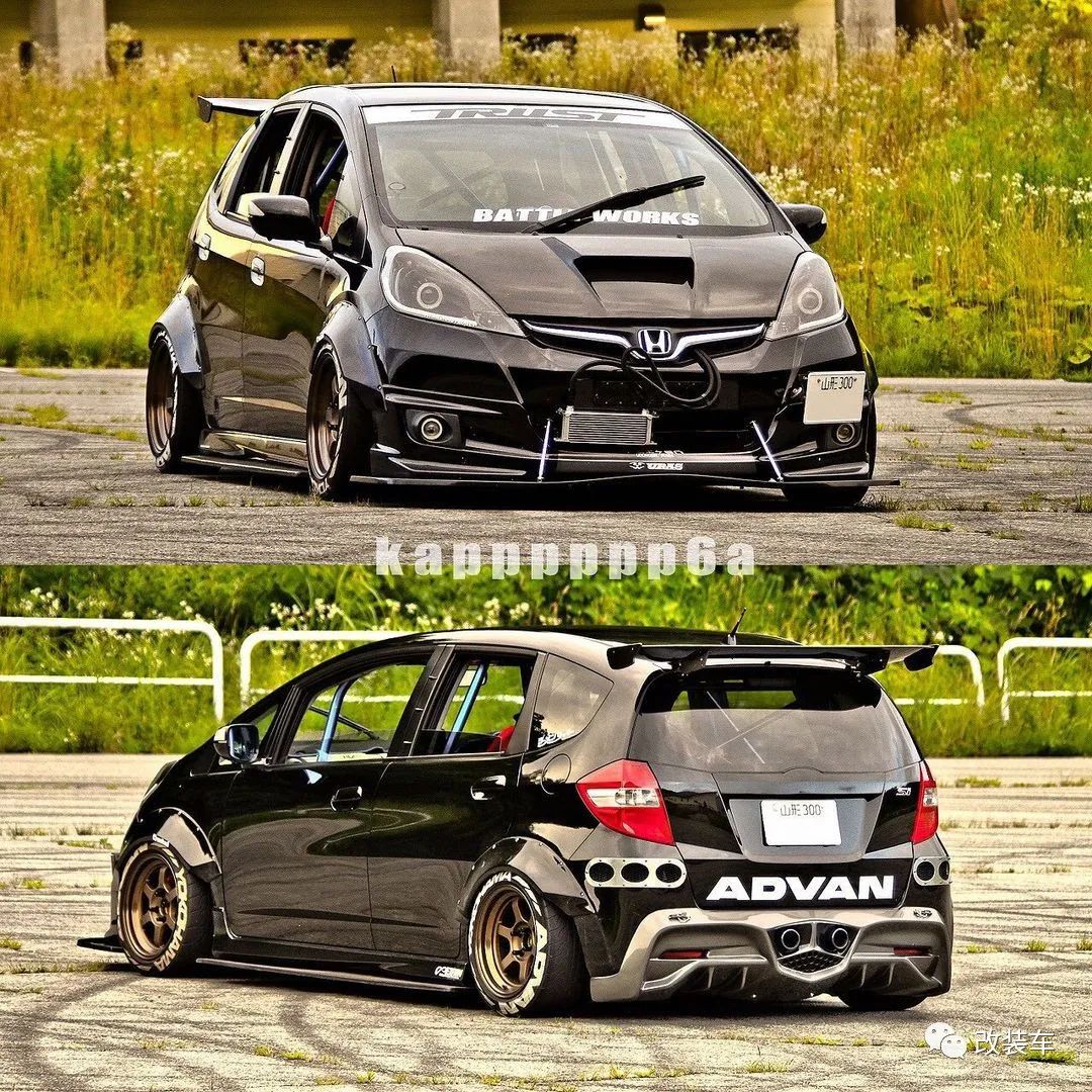 战斗范儿拉满的黑武士本田飞度GE和思域EG,兼顾素雅和张狂