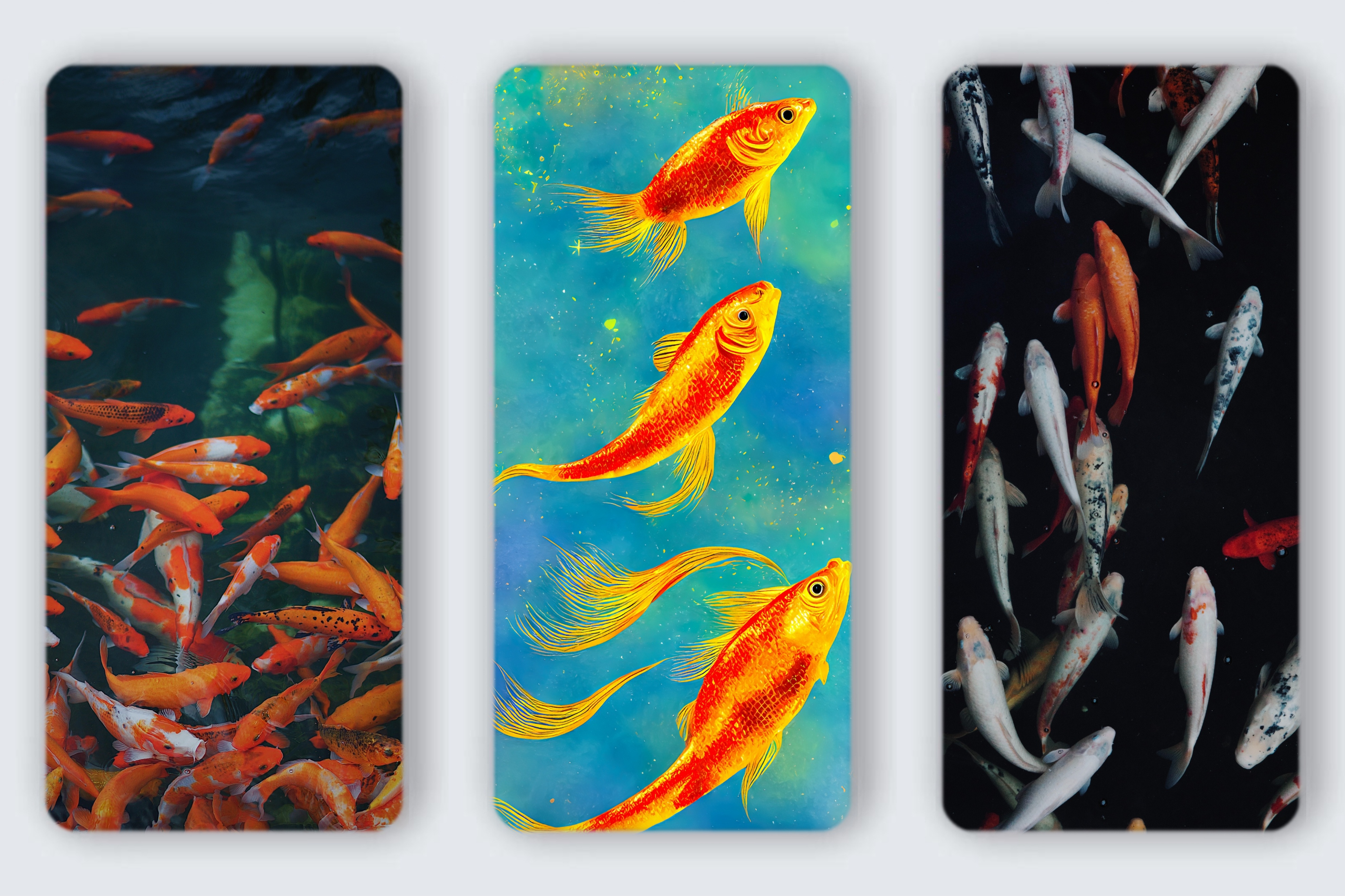 原图壁纸：鱼儿在海里游来游去，自由自在