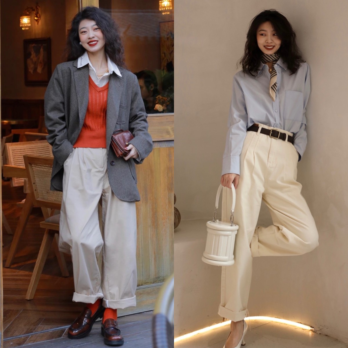 毛衣阔腿裤冬天这样穿才洋气,大毛衣阔腿裤才是秋冬最佳搭配