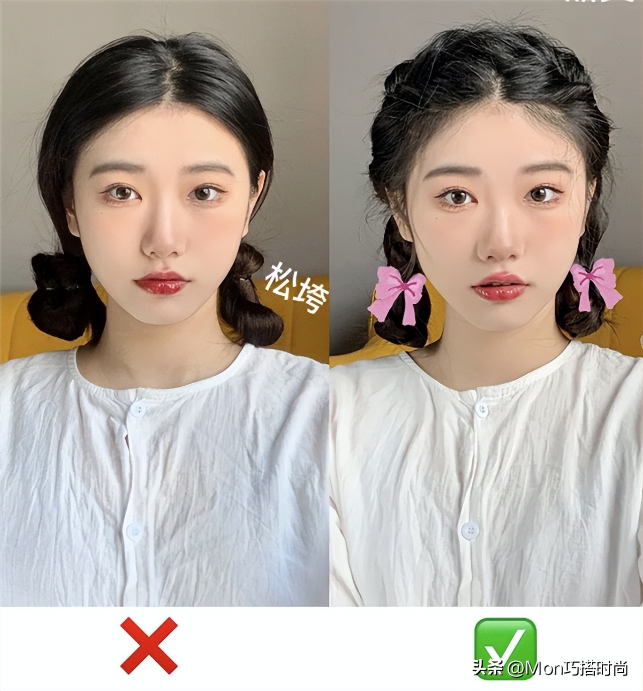 圆脸适合的短扎发,圆脸怎么扎发减龄有气质