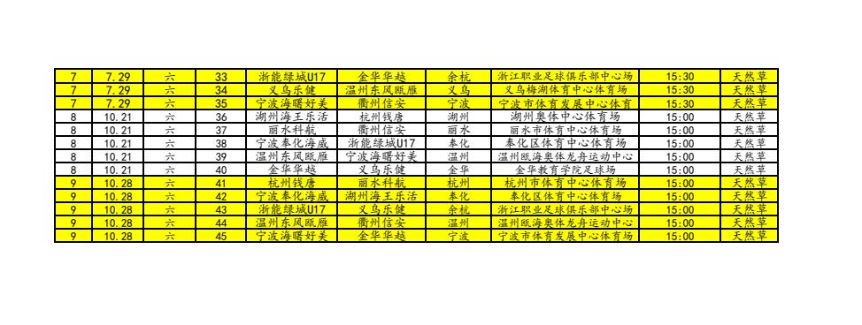 浙江足球联赛赛程表,浙江宁波超级联赛