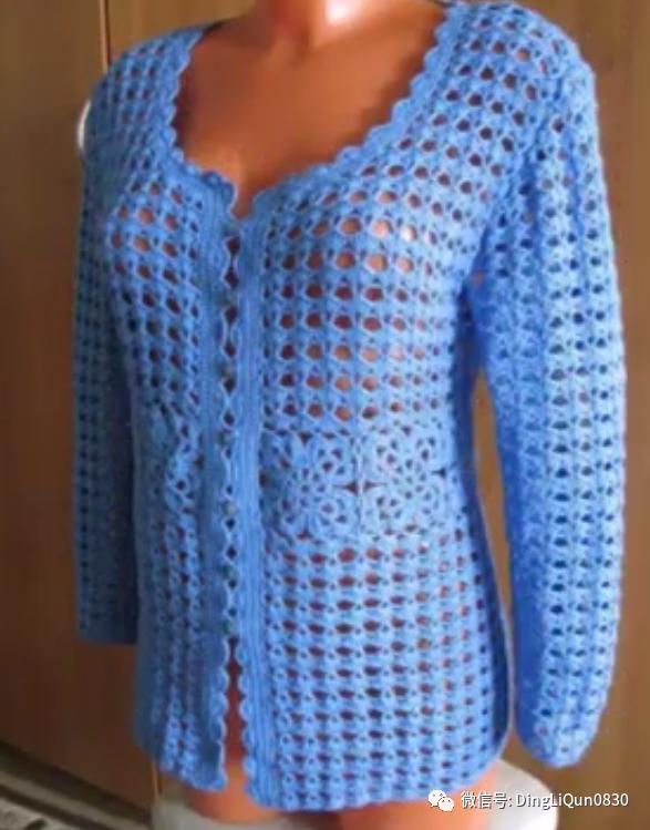 钩针短款开衫编织图解,钩针编织衣服成人开衫教程完整的