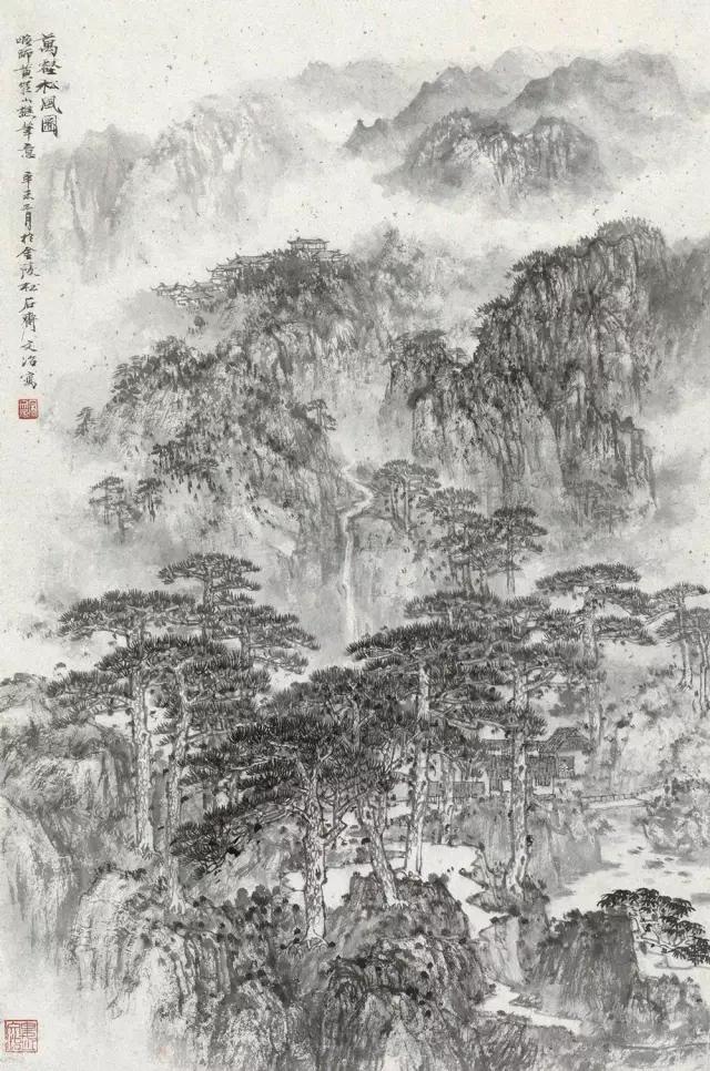 金陵山水画名画欣赏,金陵五大家诗意山水画欣赏