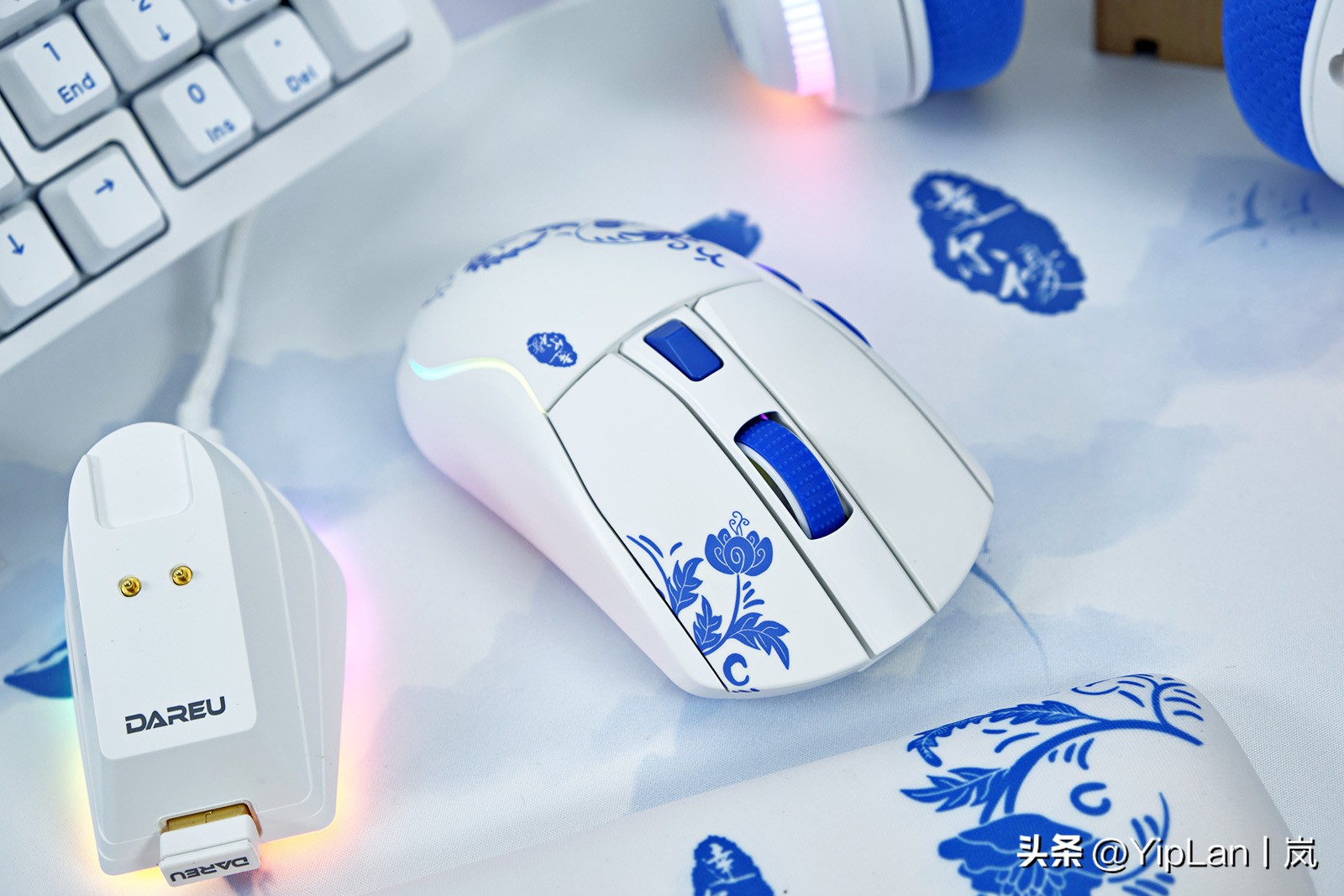 达尔优釉下青键鼠套装,达尔优釉下青六件套