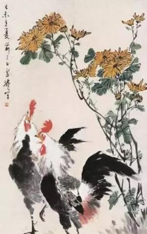 团扇写意菊花王雪涛,王雪涛菊花图片大全