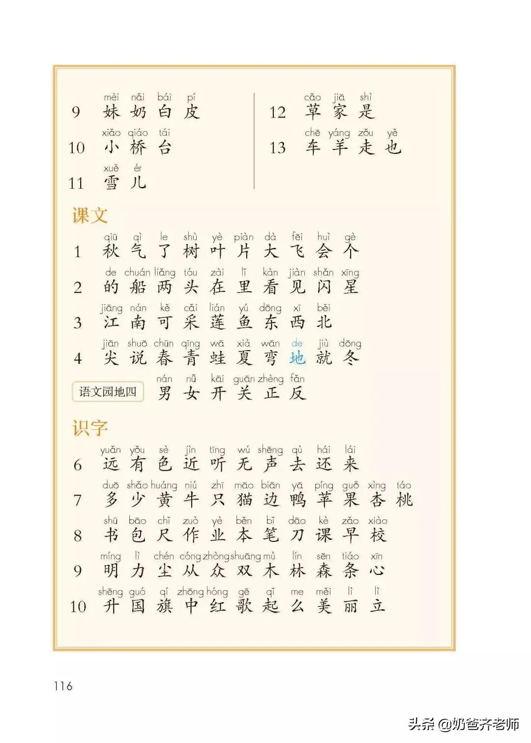 人教版小学语文（一年级上册）课本电子版暑假预习快收藏