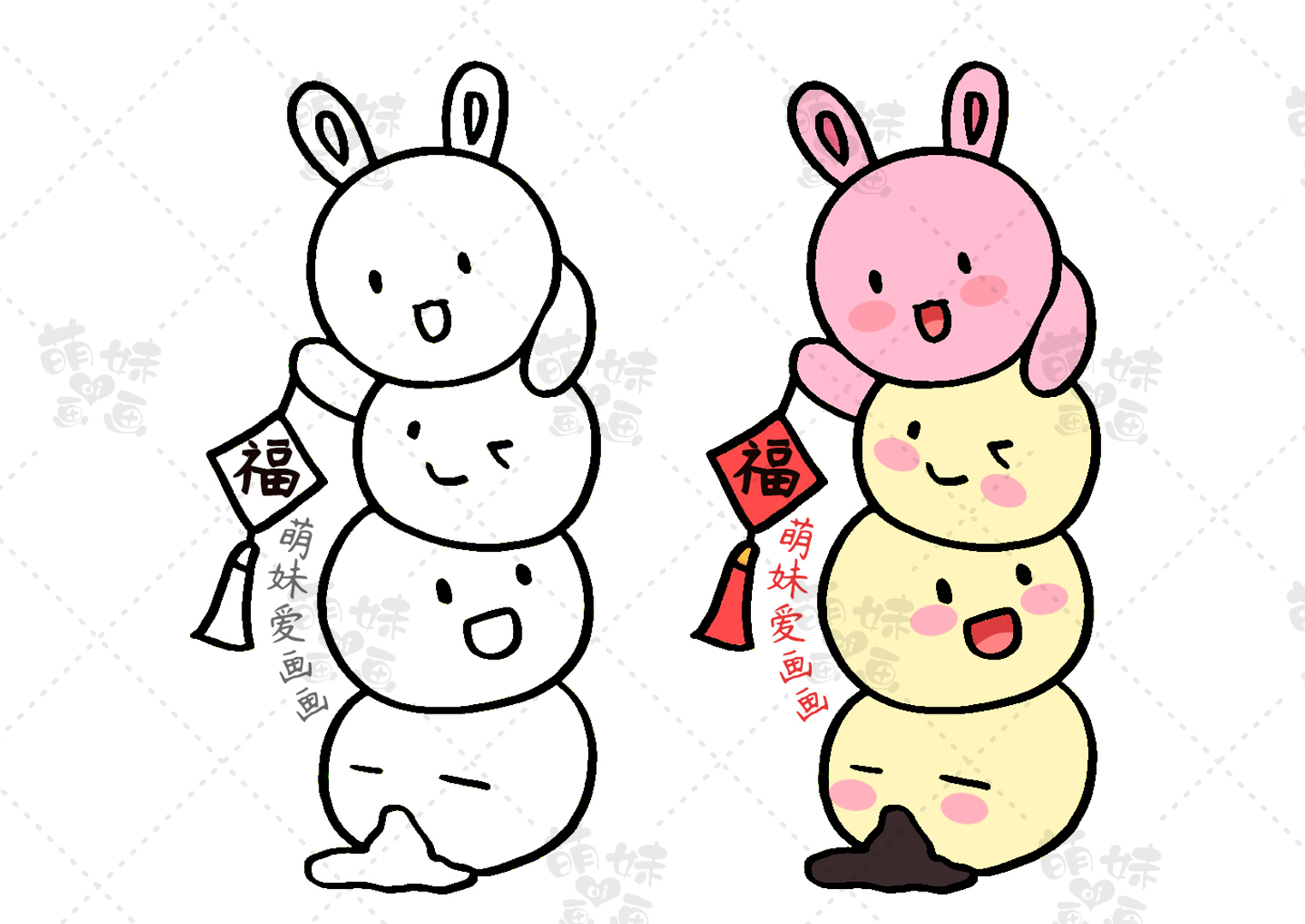 兔年元宵节手抄报简笔画图文,兔年元宵节简笔画手抄报打印