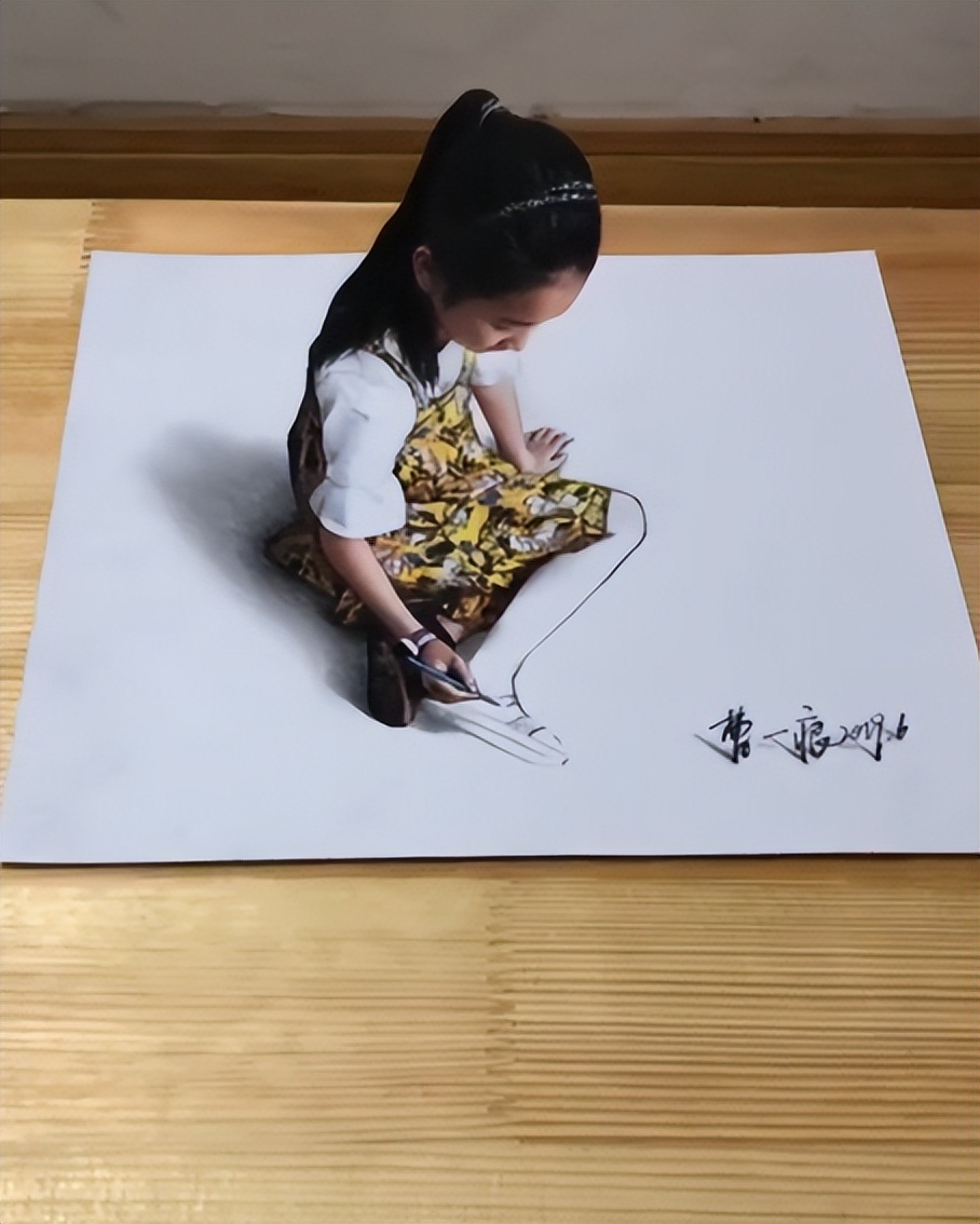 3D绘画牛人多厉害?画出真假难辨的“立体美女”,震惊500万网友