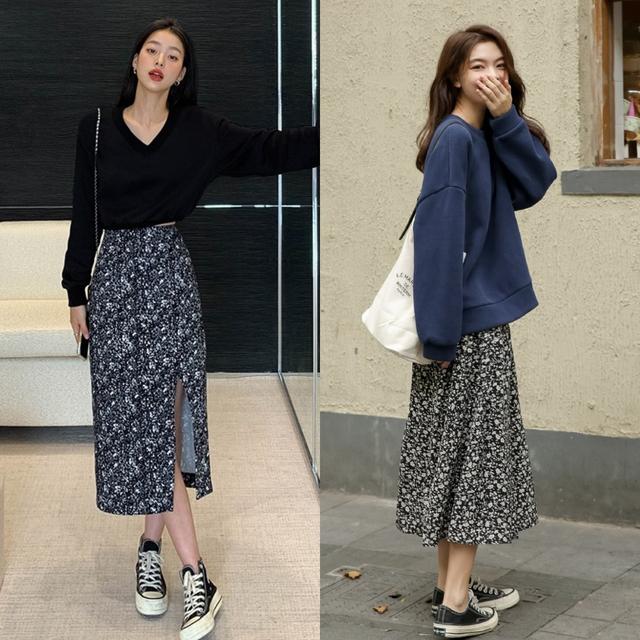 今年流行卫衣半裙时髦减龄有气质,大码卫衣搭半身裙宽松慵懒风