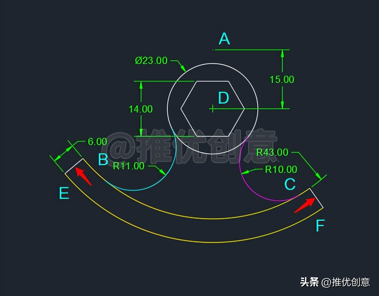cad圆弧起点端点圆心画法,cad2007画指定圆心端点的圆弧