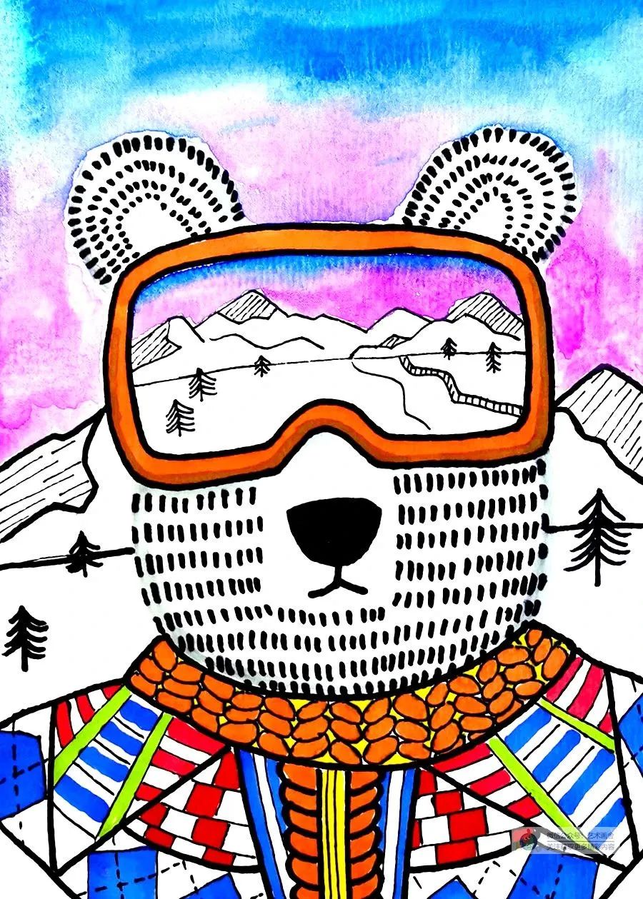 北极熊怎么画简单又好看三年级,北极熊的画法儿童画