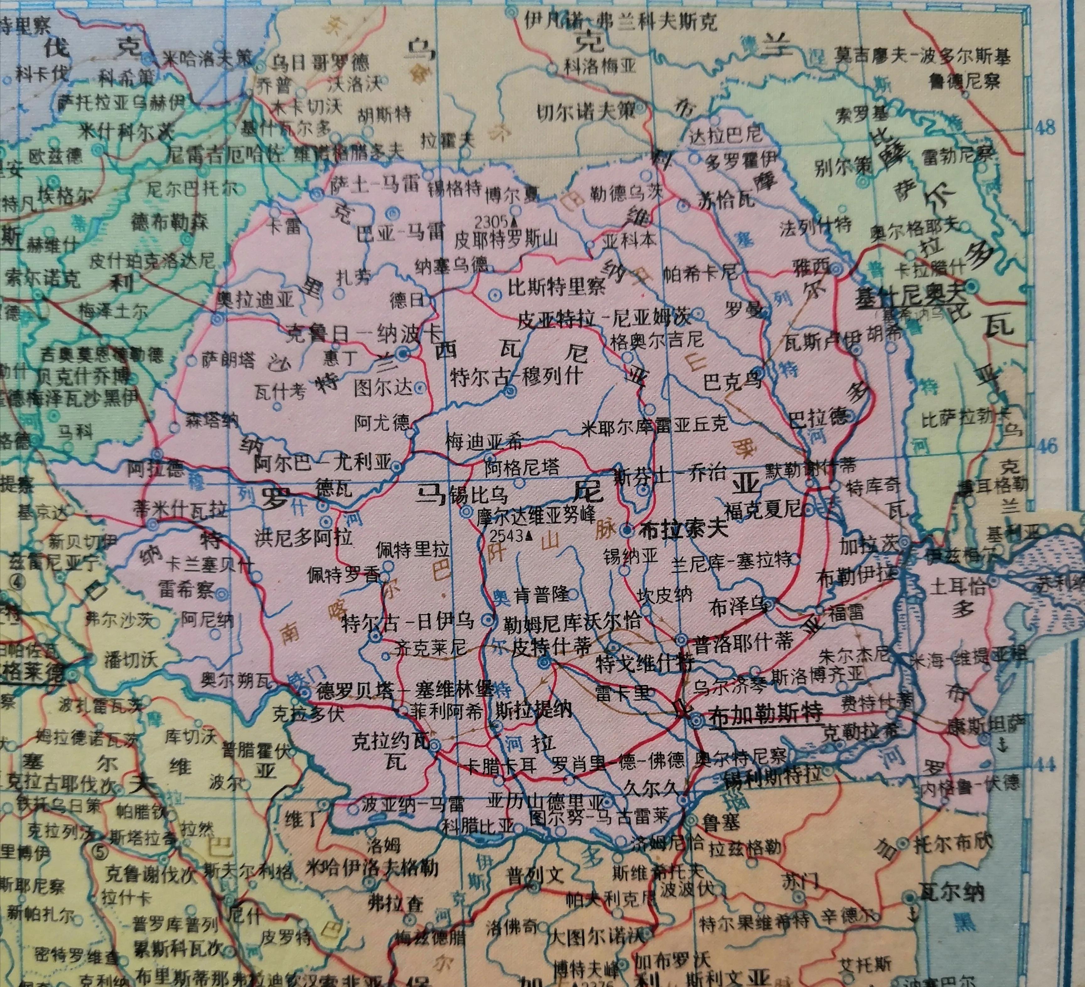 欧洲地图演变史,罗马尼亚地图世界地图