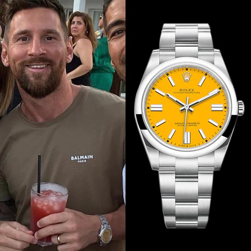 梅西戴的红表带手表,梅西金球纪念手表