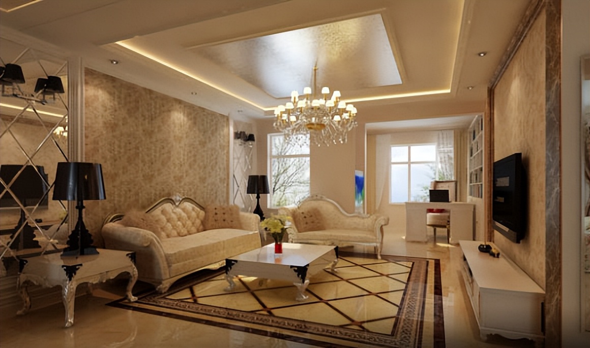 欧式客厅装修设计,简约欧式风格客厅装修设计效果图