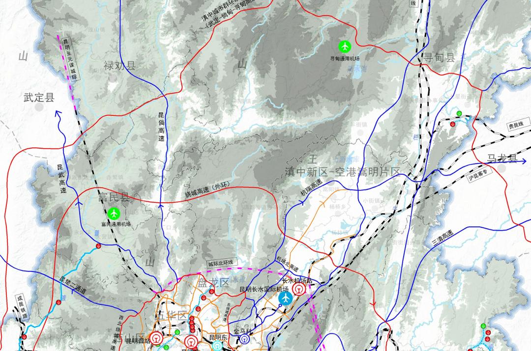 昆明五环环线最新规划图,昆明五环六环规划