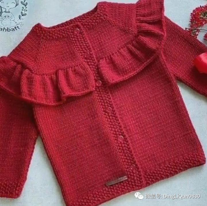 最新款女童开衫毛衣编织图片,针织洋气儿童毛衣
