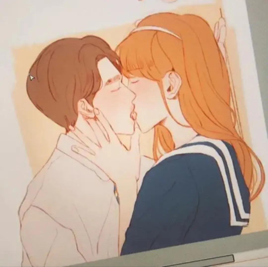 亲吻的美术作品,亲吻的创意绘画