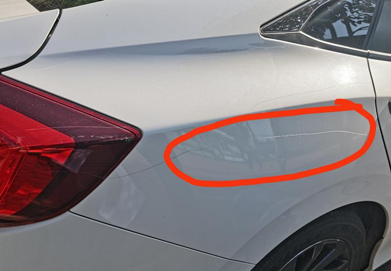 男子故意刮划私家车,私家车被划6次