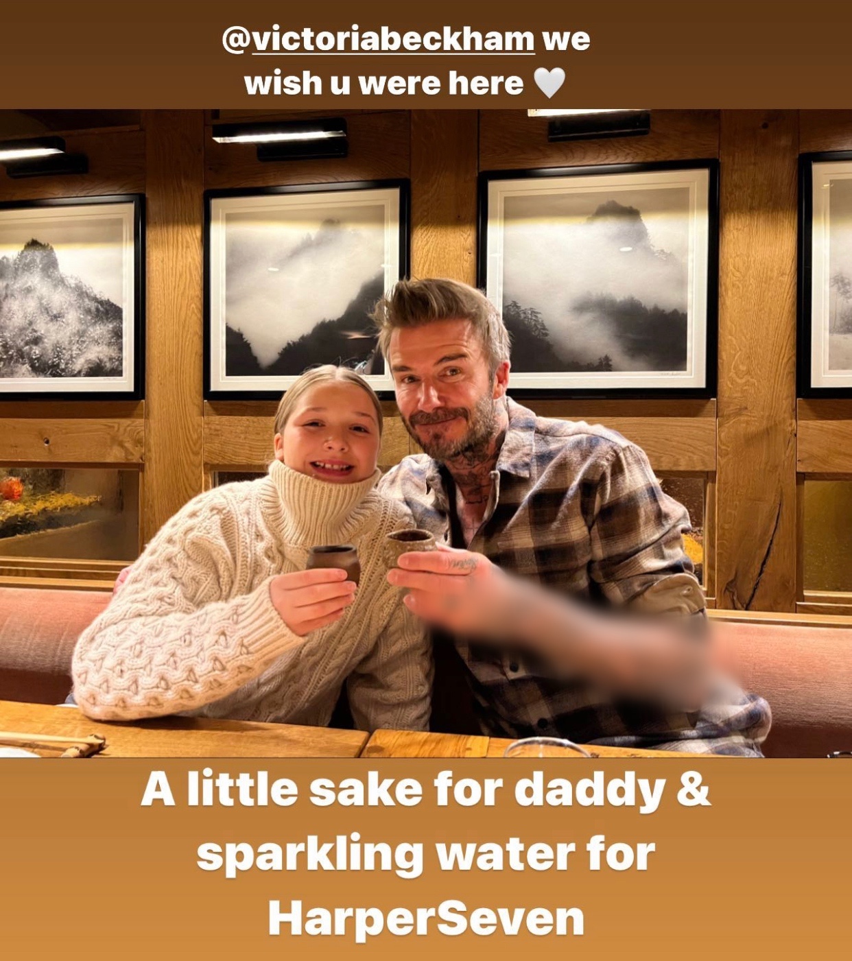 贝克汉姆晒和小七对嘴亲亲合照,贝克汉姆为女儿小七庆祝生日