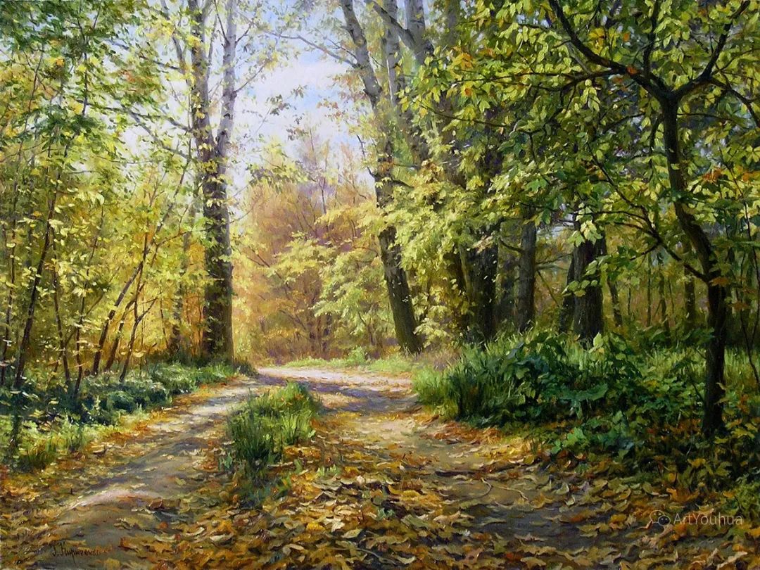 光影很强的油画风景,这油画太美了把光影画到了极致