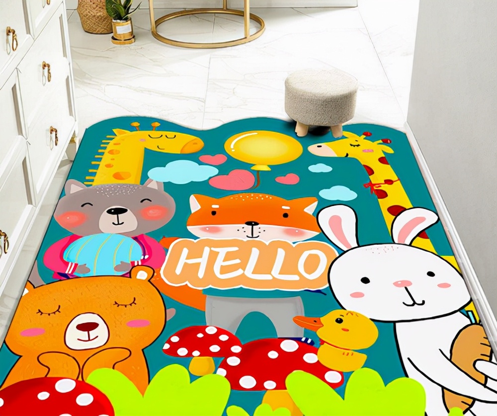 创意图案地垫,可裁剪入户创意地垫