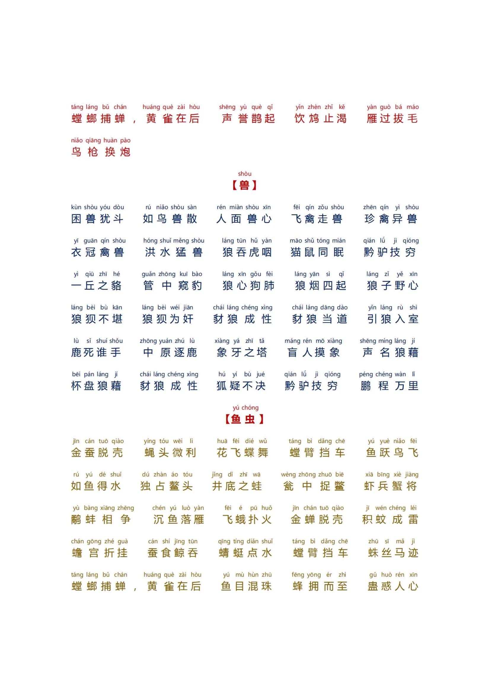 五年级下册必背成语带拼音版,小学生必学成语拼音版