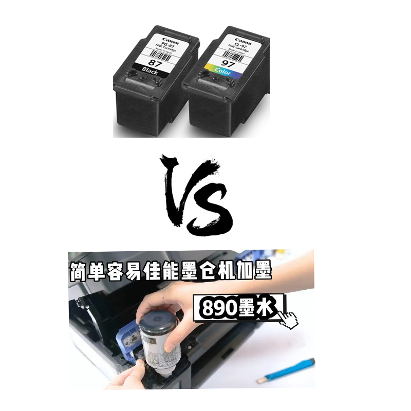 彩色喷墨打印机墨仓和墨盒区别,家庭打印机选择喷墨还是激光