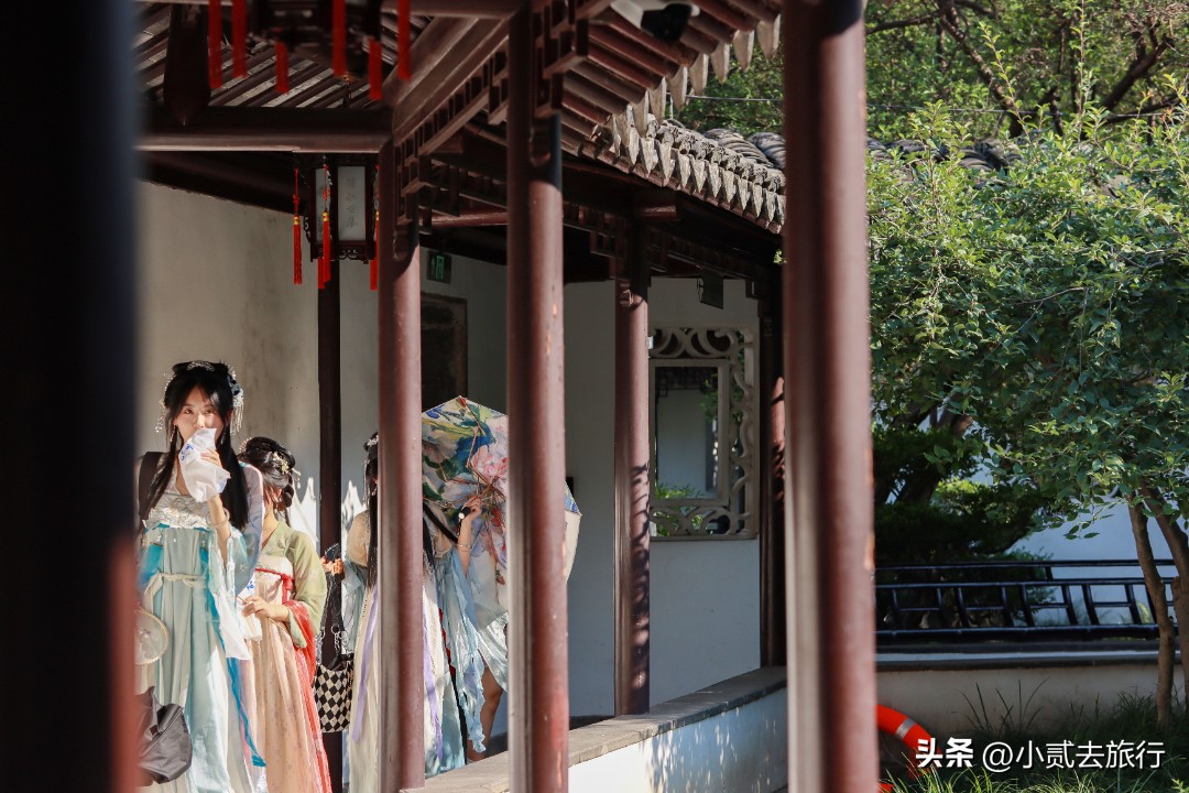 南京瞻园汉服摄影,南京瞻园园林山水布局