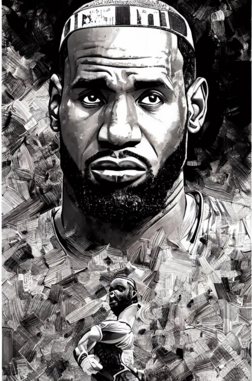 nba球星素描画像简单,素描球星怎么画