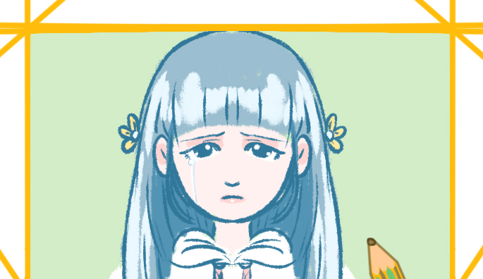 画哭泣的女孩简单教程,哭泣的简笔画怎么画