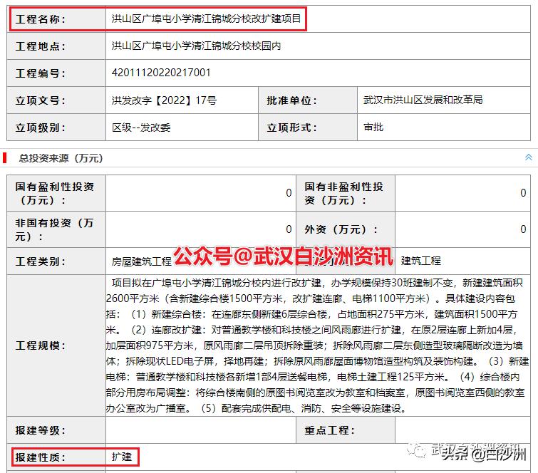 黄陂区实验小学扩建工程规划图,洪山区规划新建两所小学