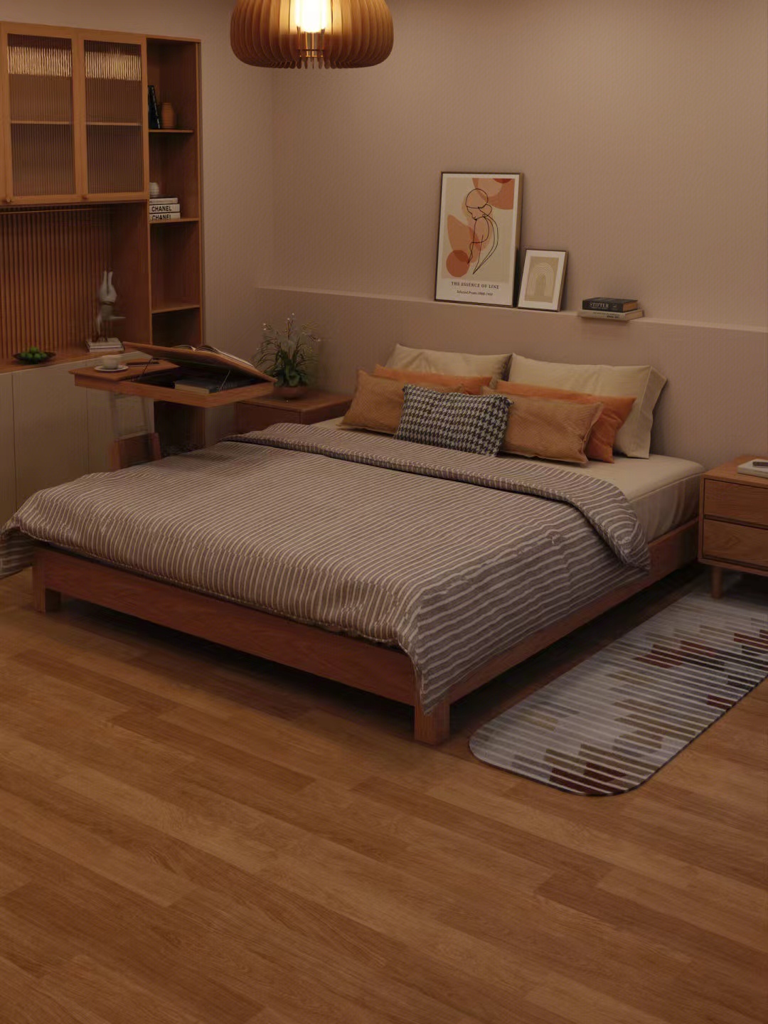 没有床头板的实木床,无床头实木床