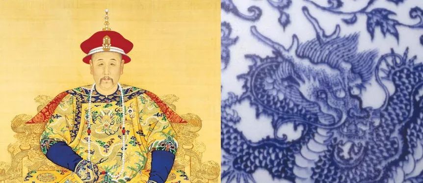 大清嘉庆香草龙纹官窑盘,清三代瓷器龙纹特征