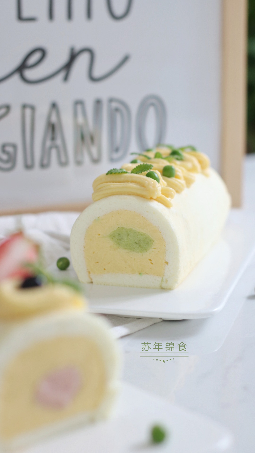 天使蜜豆卷蛋糕,豆乳虎皮天使蛋糕卷