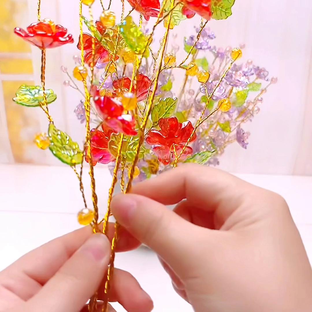 水晶玫瑰花教程,水晶玫瑰花材料包