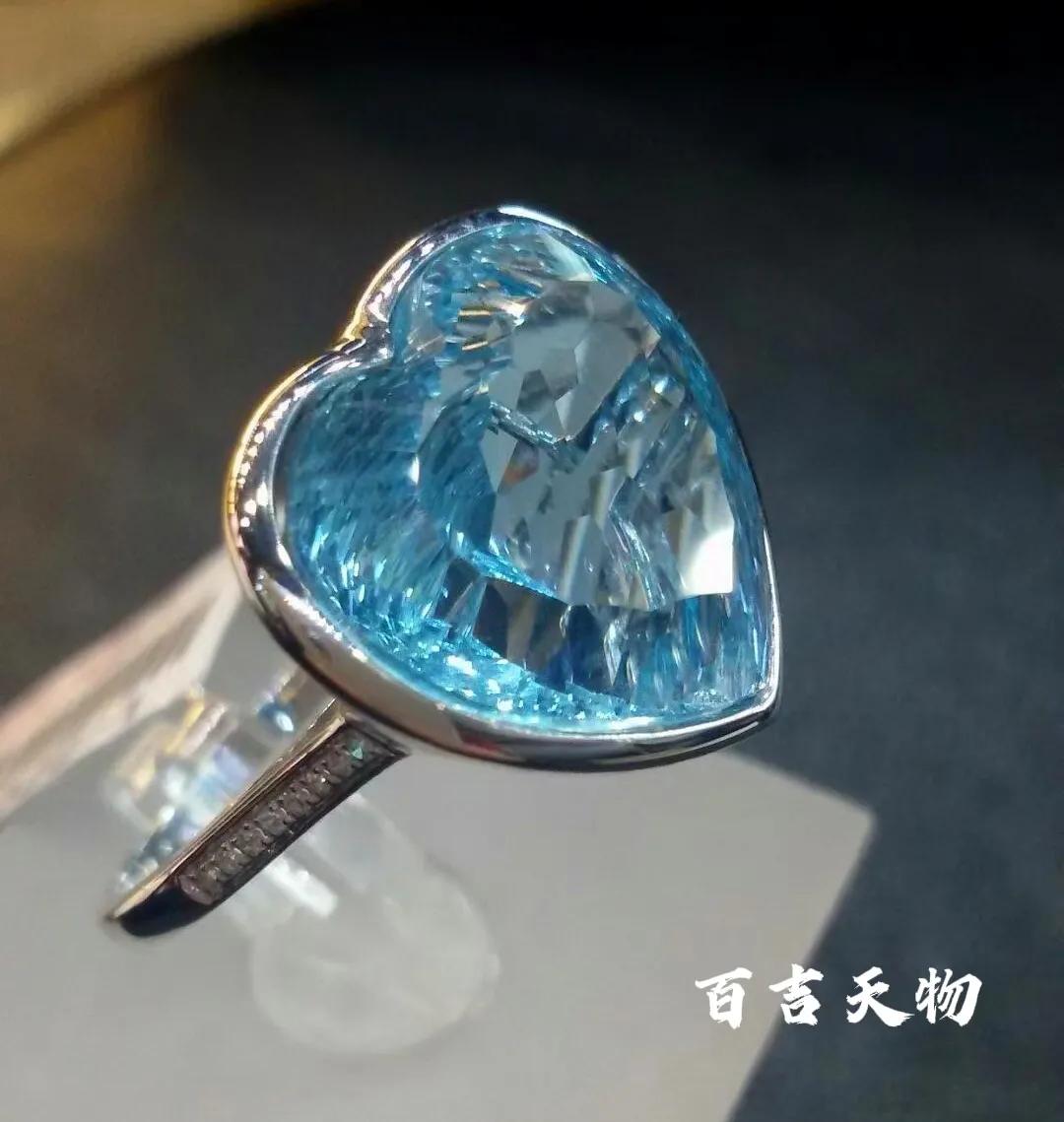 欧洲古董银镶透明水晶戒指,天然水晶石戒指图片