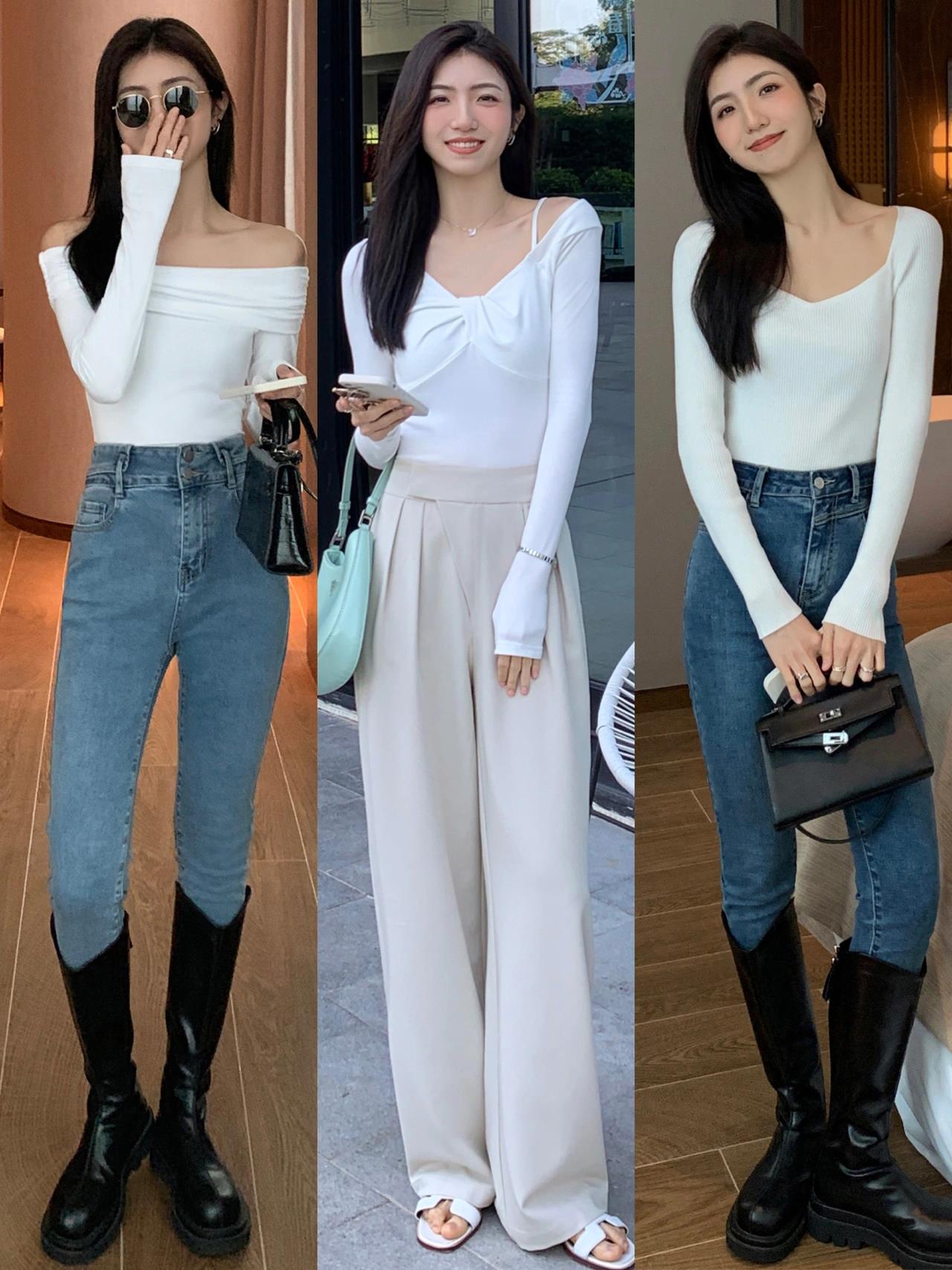 小个子显腿长裤型,小个子穿长裤怎么穿显腿长