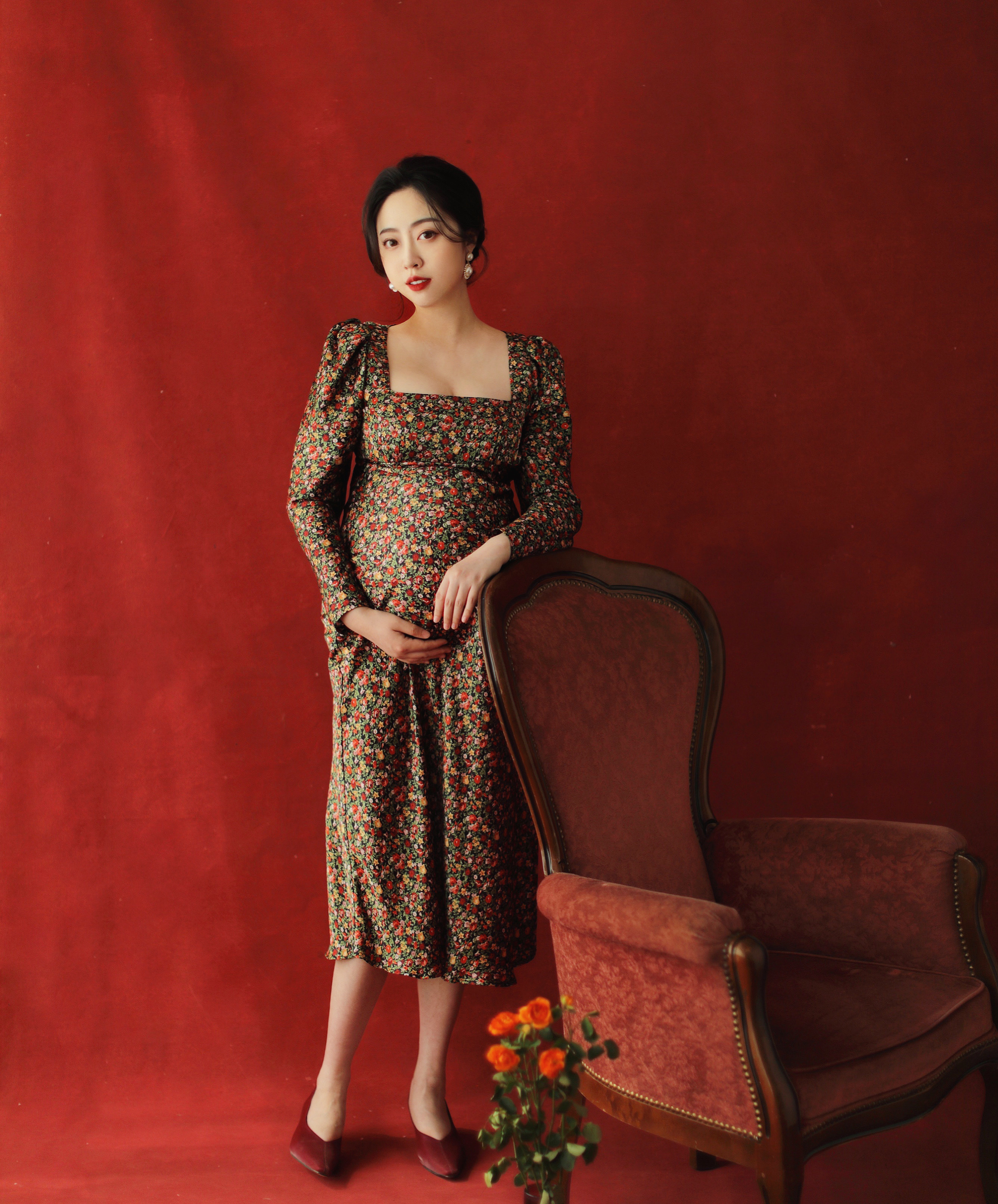 不露肚孕妇照简约高级温柔,时尚露肚孕妇写真