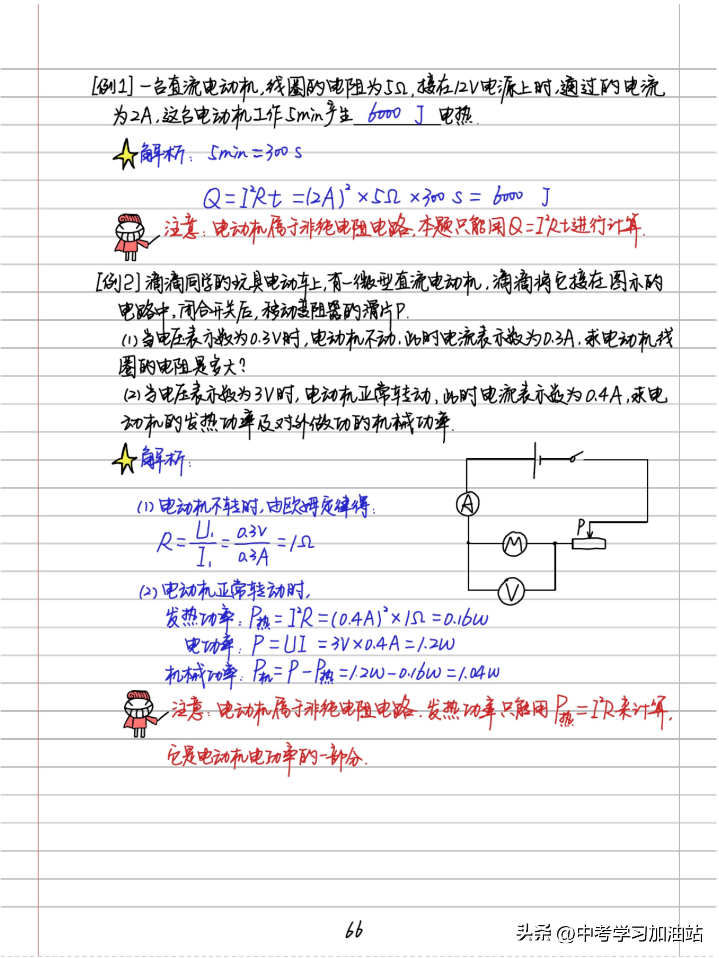 中考状元物理压轴题笔记完整版,物理好老师初中物理彩色学霸笔记
