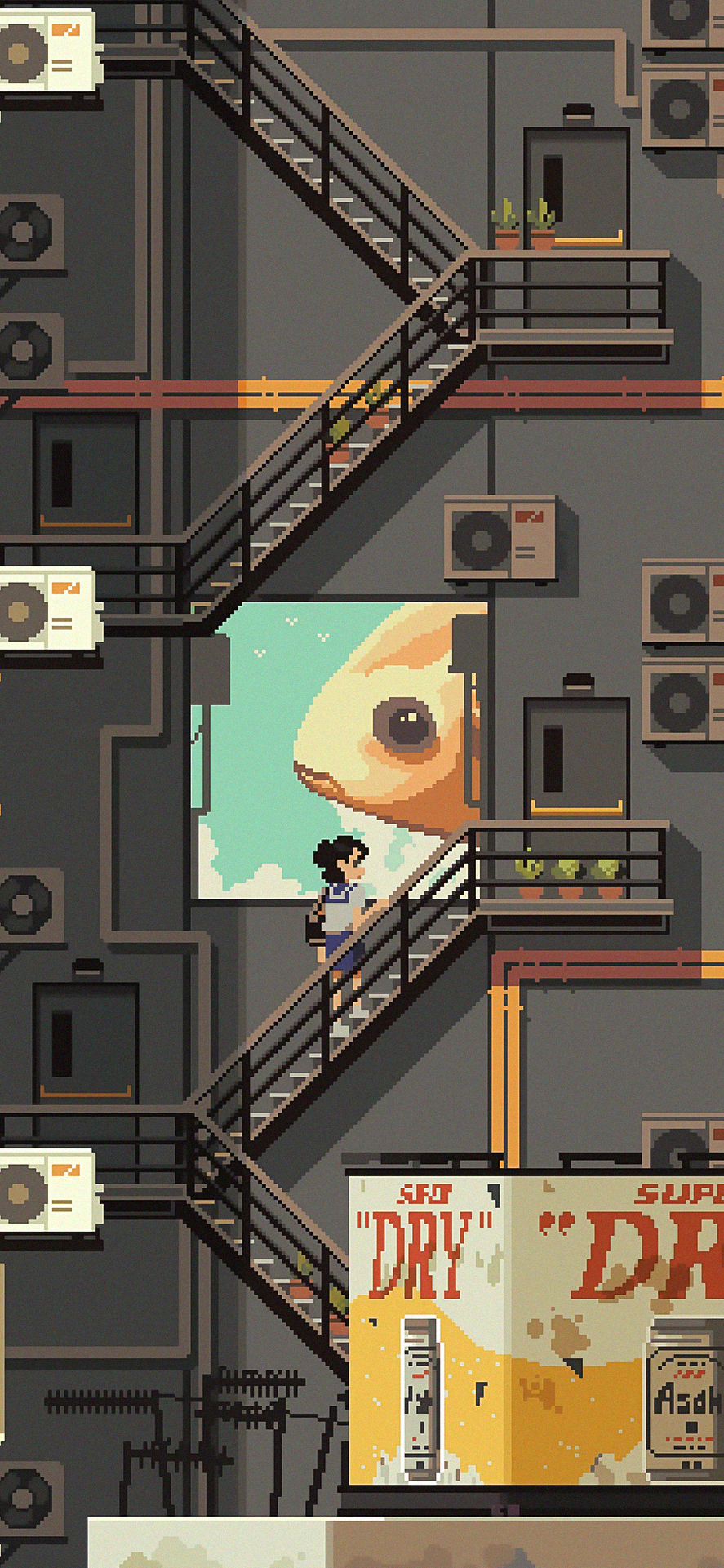 愿你自带光芒无限风光的壁纸,送你一张绿色像素风壁纸