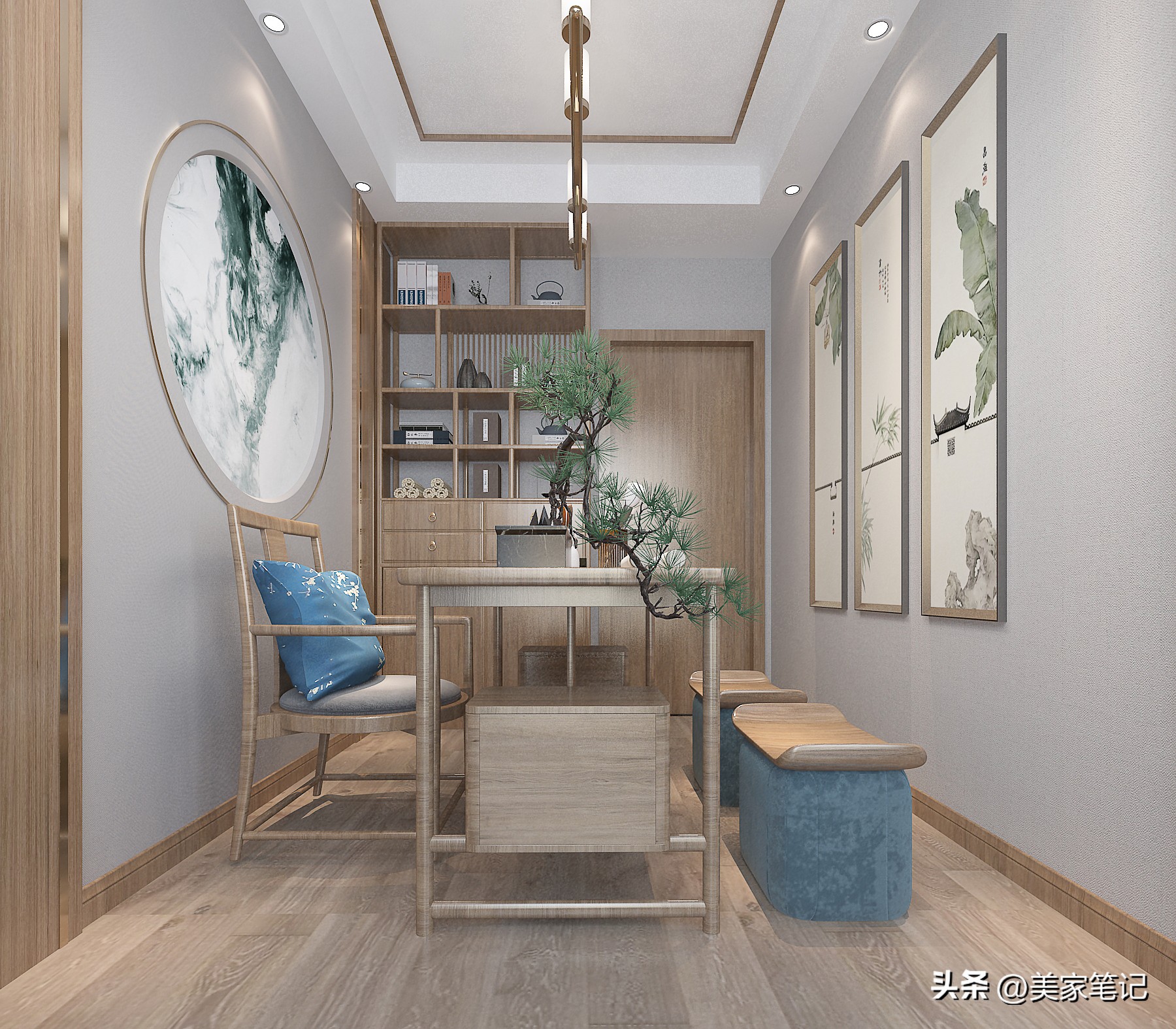 90平米原木玄关效果图,原木风格治愈系玄关