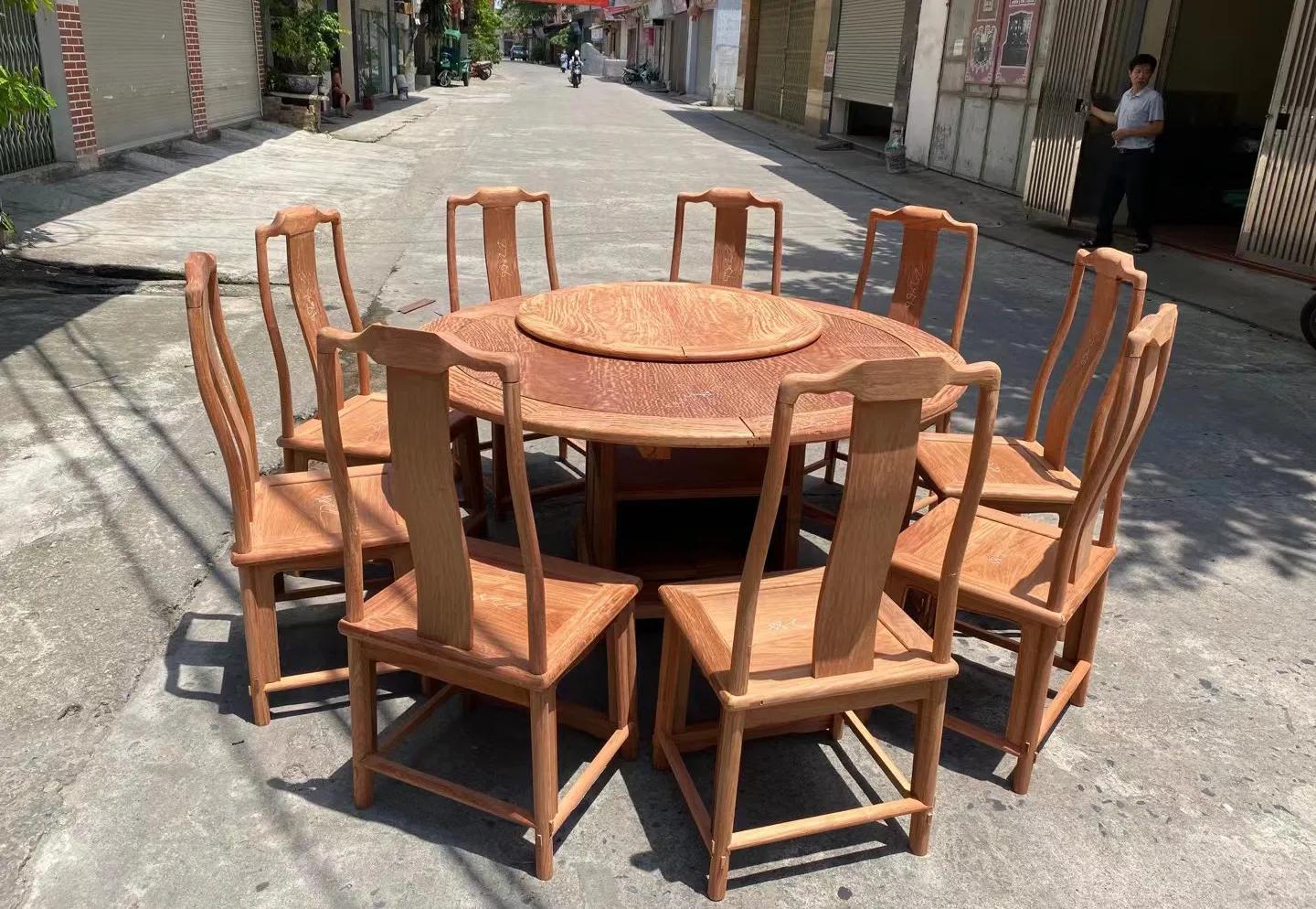 厦门缅甸花梨木餐桌种类,缅甸花梨圆餐桌