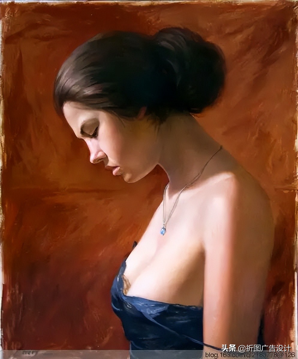 彩色粉笔人像绘画,人像粉笔画