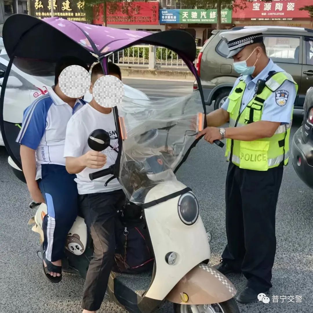交警查电动车超员,普宁电动车超员处罚一人