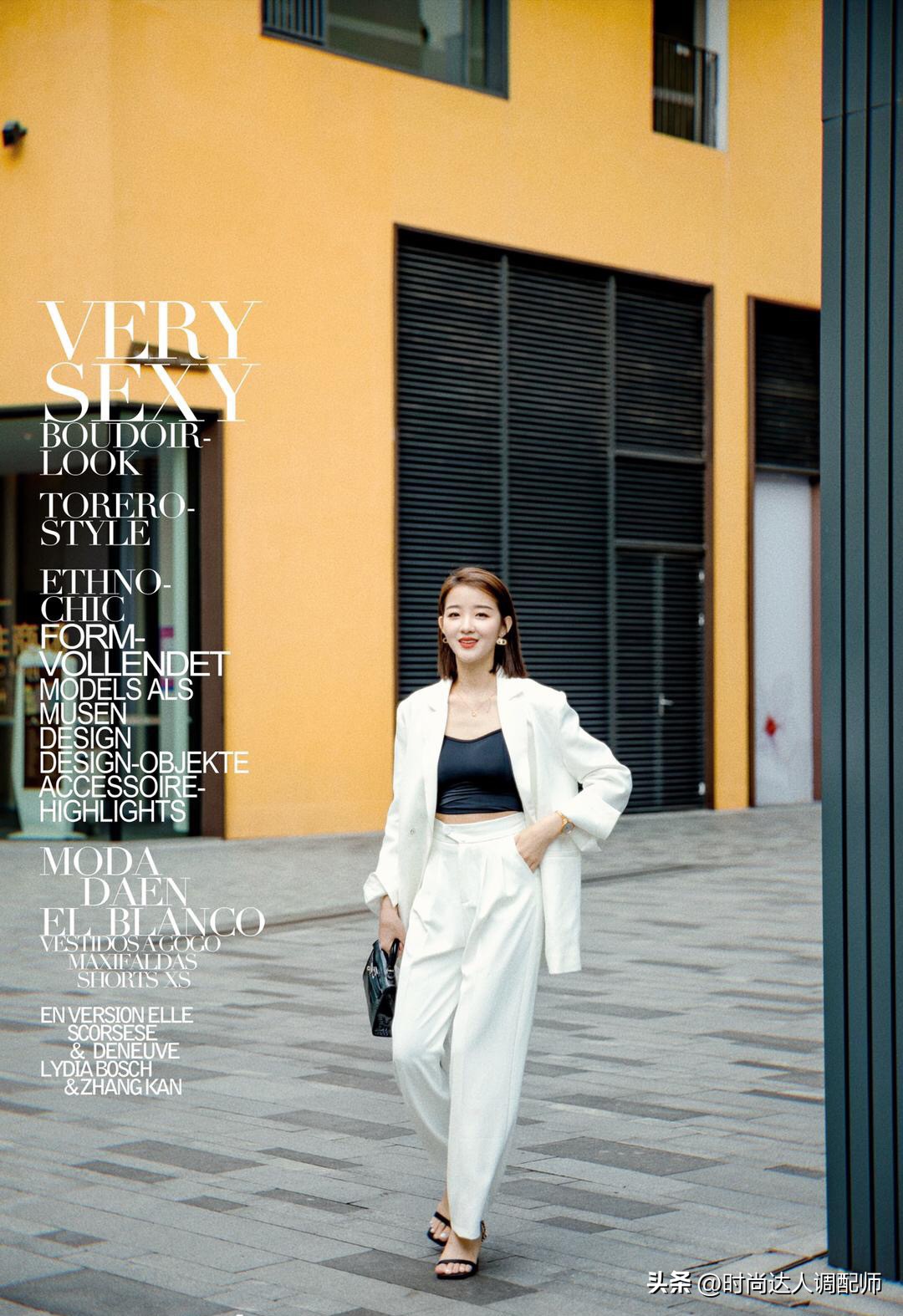 蓝色小西装搭配什么裤子和裙子,小西装搭配女小个子雪纺面料裙子