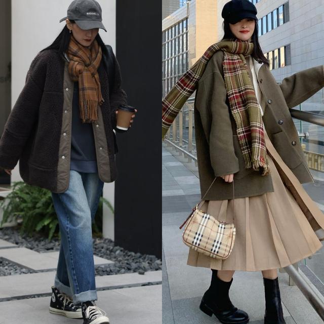 潮流搭配不会烂大街的围巾系法,围巾这样穿显得时尚有气质