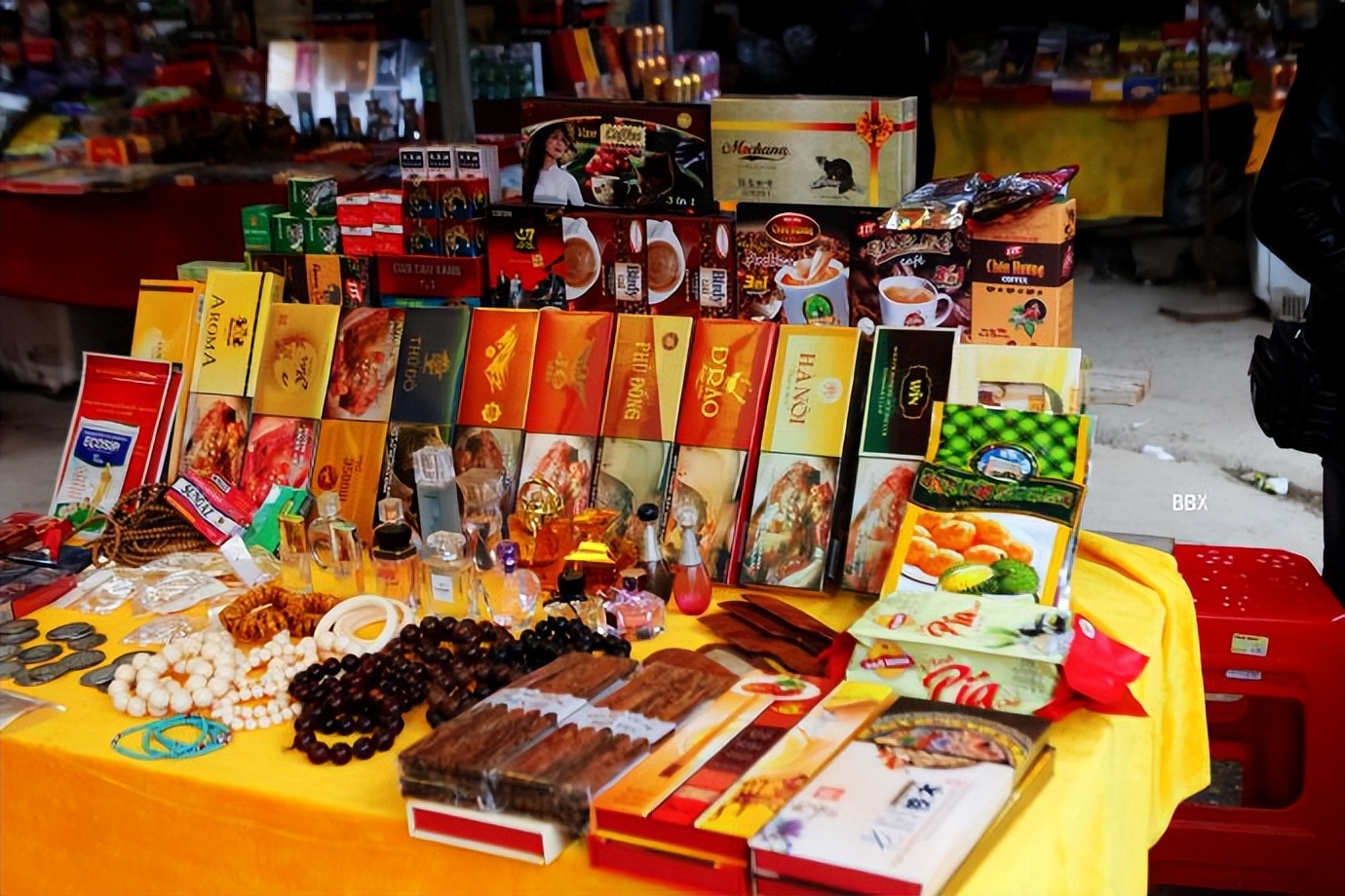 中越边境越南的露天集市,高平集市