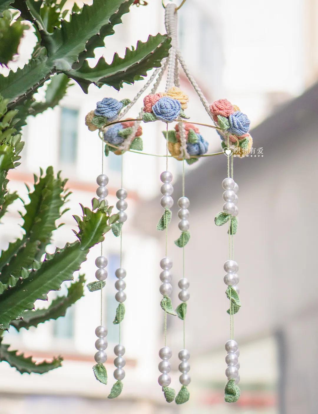 钩织风铃的教程,钩织荷花风铃